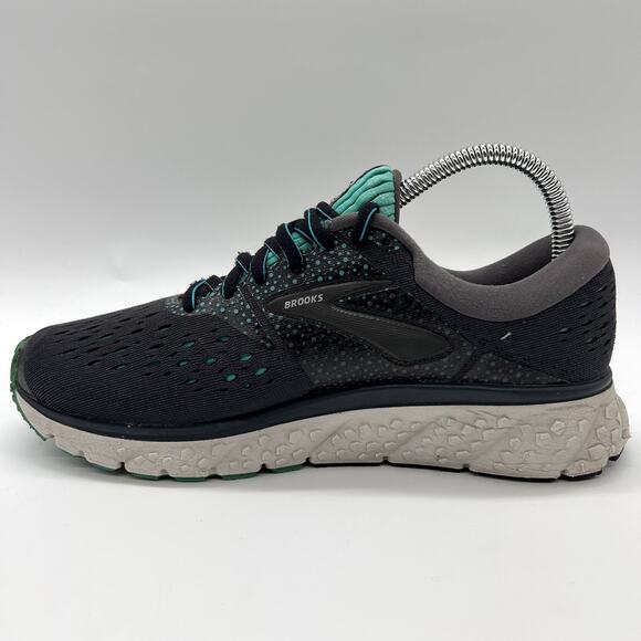 Brooks Glycerin 16 Shoes Womens Size 8 Black Teal Running Sneakers Comfort - Picture 2 of 9